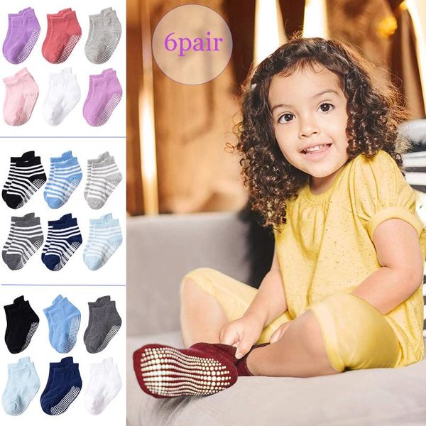 

pairs/lot 0 to 6 yrs cotton children's anti-slip boat socks for boys girl low cut floor kid sock with rubber grips four season, Pink;yellow