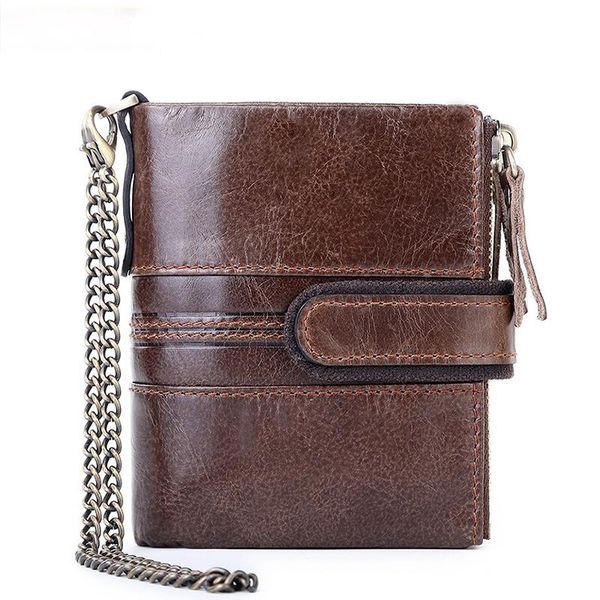

wallets genuine leatherbuckle zipper retro men's bag casual coin purse, Red;black