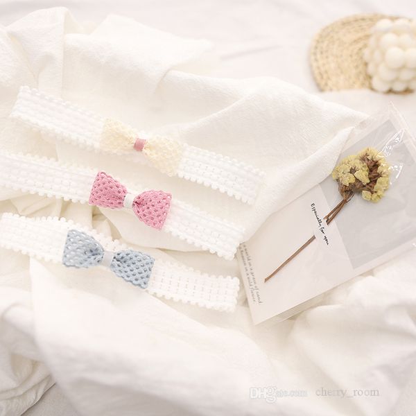 

autumn 2021 children hair accessories newborn baby girls bowknot hairbands sweet simple kids bow headwear d147, Slivery;white