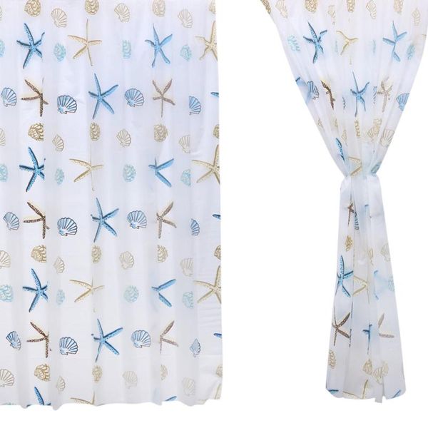 

shower curtains 1pc 180x200cm bathroom curtain waterproof peva partition bathing (sea star)