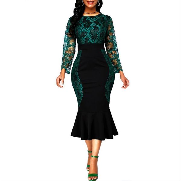 

hook flower dress summer womens camis plus size high waist office bodycon dresses vintage lace mermaid party vestidos evening, White