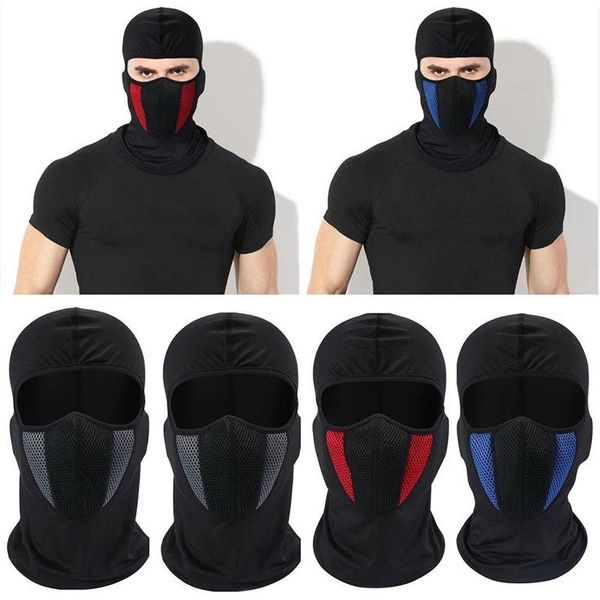 

face cover mask balaclava head scarf motorcycle cycling sports windproof neck hat hunting running hiking breathable masks caps, Black