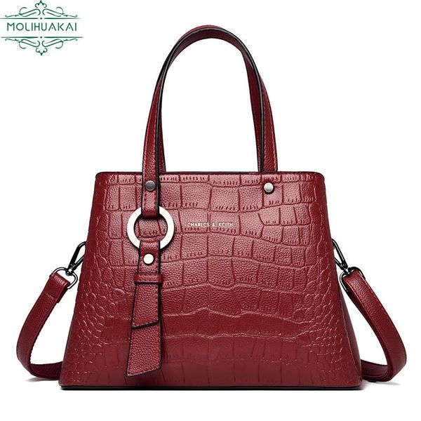 

evening bags classic crocodile pattern designer pu leather handbag large capacity shoulder bag sweet and elegant lady crossbody femme