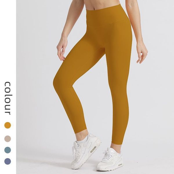 

luxury women's tracksuits yoga cloth back pocket no awkward line yoga pants 2021 high waist tight peach hip pant's fitns sports le, Gray