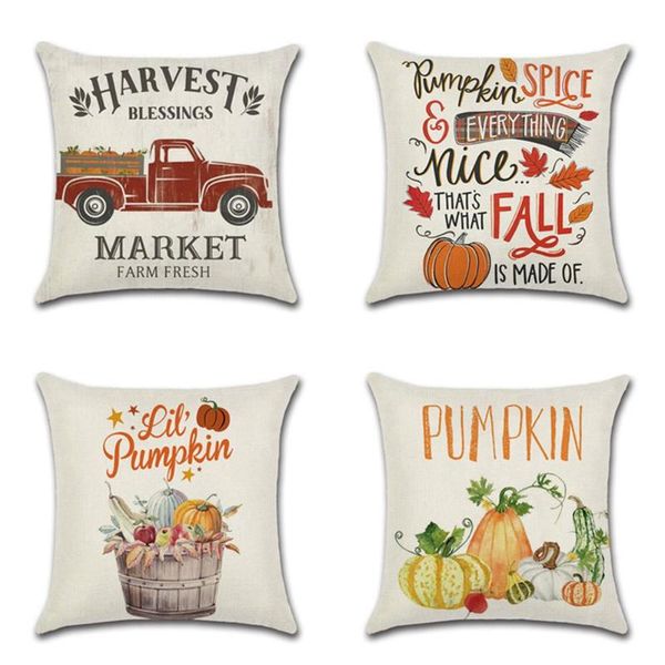 

cushion covers autumn fall thanksgiving day throw pillow decorative cotton linen case for couch sofa cushion/decorative