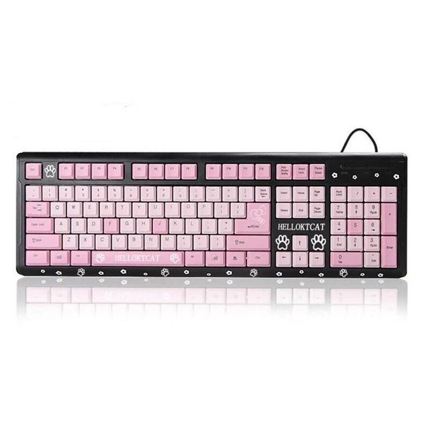 

keyboard usb wired ultra-thin cute cartoon for home office lapcomputer universal keyboards