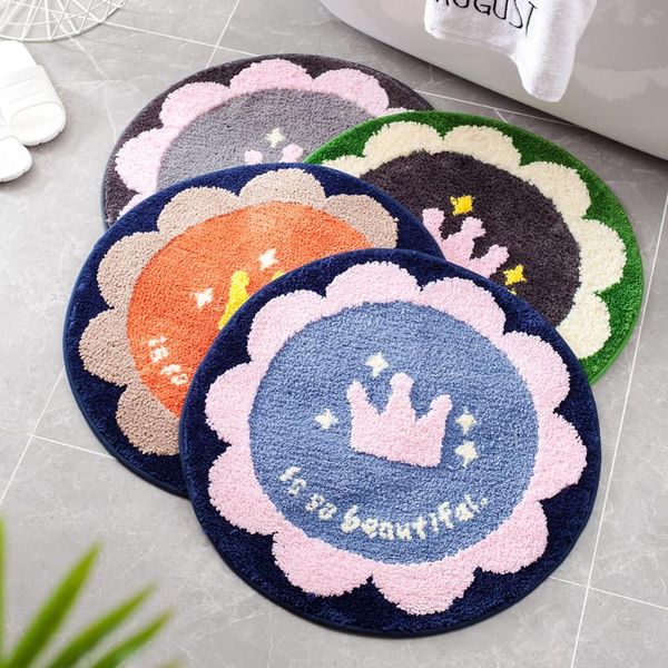 

cartoon flocking household circular living room bedroom carpet toilet door floor mat computer chair yoga flower cute carpets