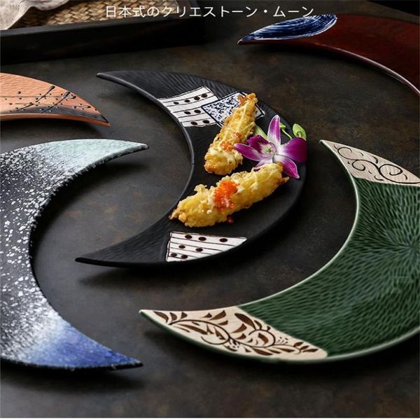 

dishes & plates ceramic japanese cuisine plate and wind sushi moon sashimi tableware dessert cake fruit