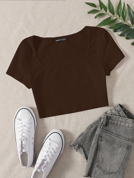 

scoop neck solid tee a9nw#, White