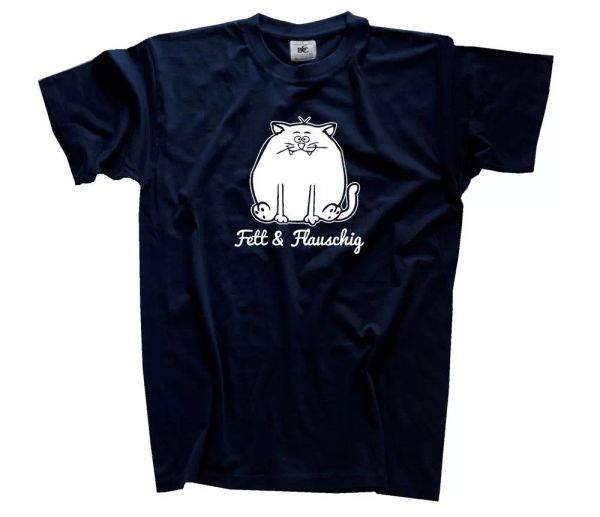 

fat and fluffy cat thick diet kuschelflÃ¤che t-shirt s-xxxl, White;black