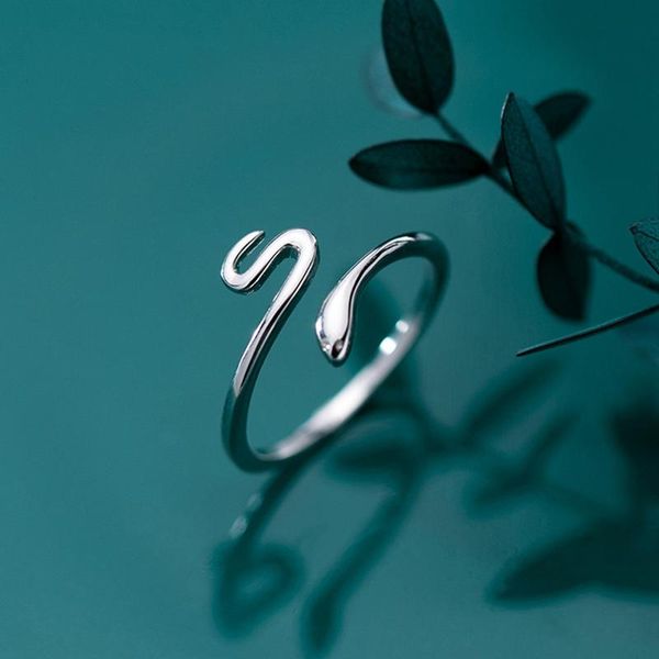 

wedding rings silver color opening smart little snake glossy shiny cocktail ring female jewelry gift for women, Slivery;golden