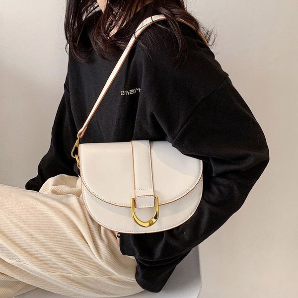 

duffel bags bag women's 2021 trend semi-circular saddle pu leather armpit small round ladies shoulder messenger