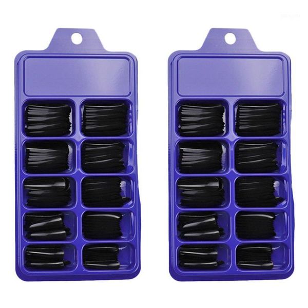 

200pcs press on nails false artificial nail tips ballerina fake1, Red;gold