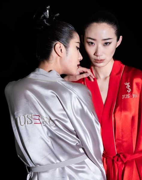 

bridal veils jusere silk robe pajama personalized various color bespoken, Black