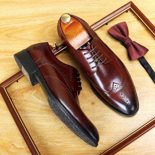 

dress shoes autumn mens formal luxury cow leather handmade classic fashion black brogues men office zapatos de hombre 6hhx