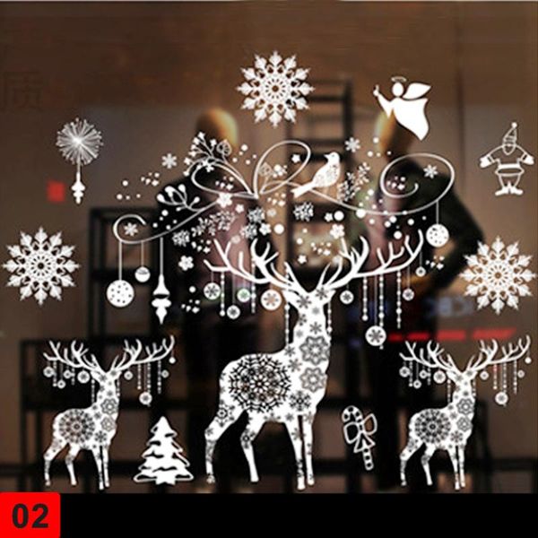 

wall stickers merry christmas ornaments window 2021 year decorations glass