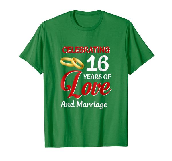 

celebrating 16 years of love and marriage - shirt for couple, White;black