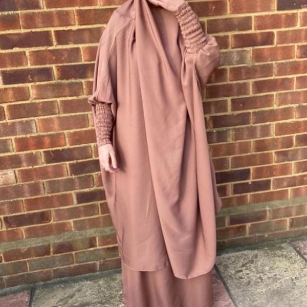 

ethnic clothing wepbel full cover prayer muslim abaya ramadan large swing solid robe suit dress women hijab djellaba khimar islamic, Red