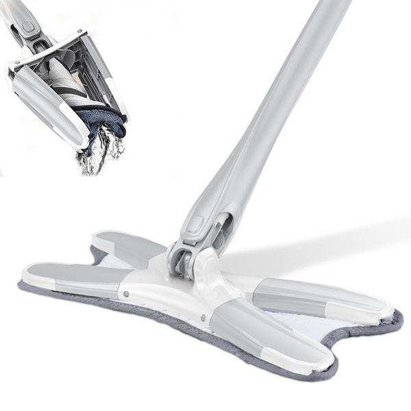 

x-type foor mop with reusabe microfiber pads hand-wash squeeze mops 360 degree fat mop for home househod ceaning toos
