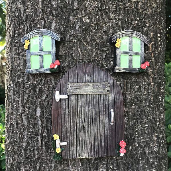 

resin fairy gnome window door elf home decoration ornaments for outdoor wall trees yard art garden sculpture statues decor decorations