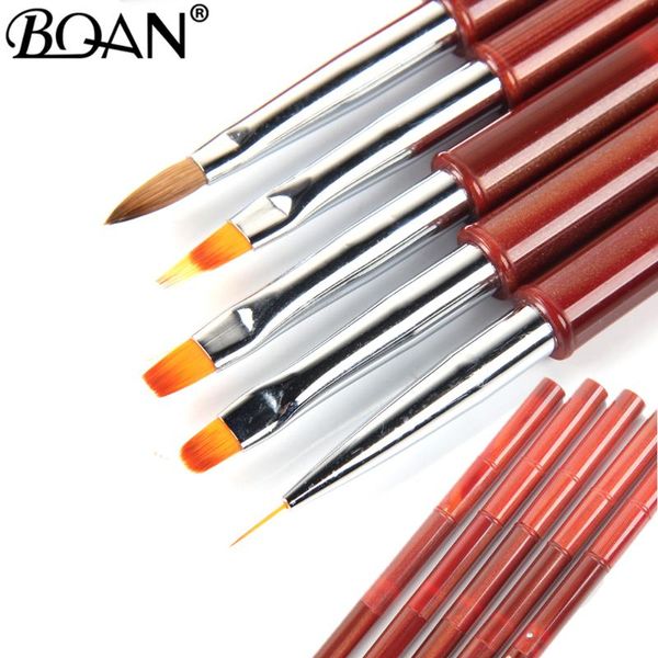 

nail art brush agate handle uv gel builder lines painting brushes set diy pen manicure tool, Yellow