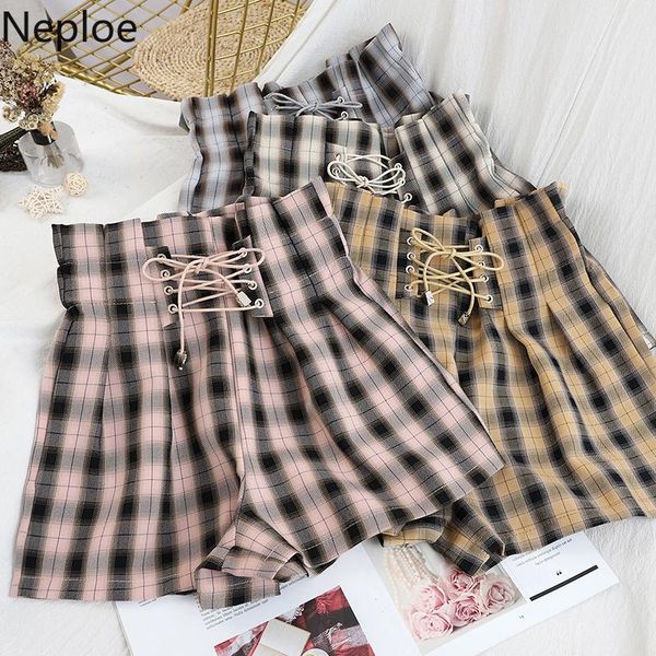 

women's pants & capris neploe korean high waist hip wide leg fashion 5 colors elastic lace up bow pantalones autumn spring wild trouser, Black;white