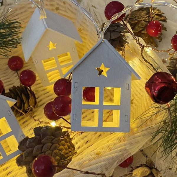 

christmas lights mini star house shape 10 leds copper wire string light for wedding xmas party patio fairy decoration
