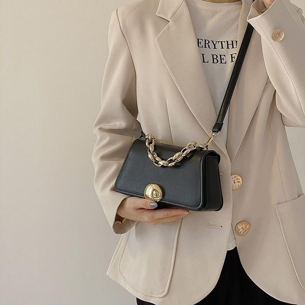 

evening bags youth ladies metal lock shoulder bag fashion large capacity handbag women casual pu leather crossbody