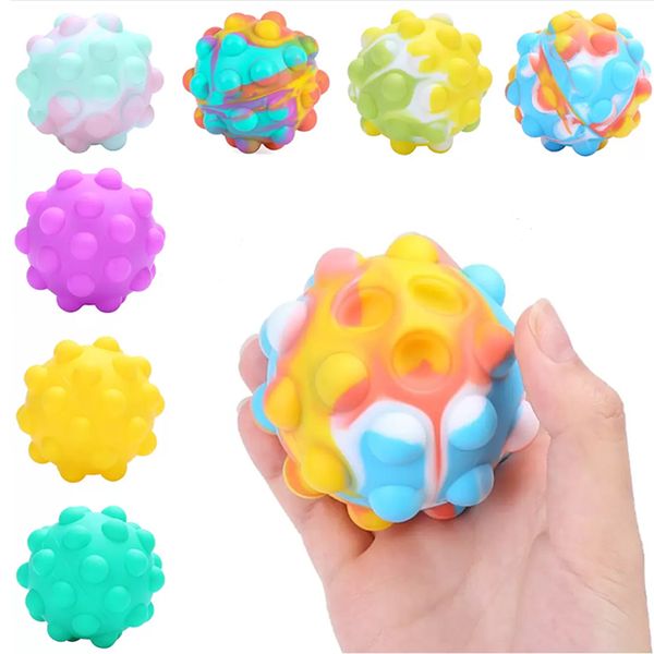 

finger toys 3d ball push bubble pinch music compression ball-silicone decompression children sensory toy