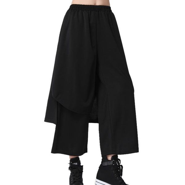 

women's pants & capris european solid loose elastic waist casual harem ankle length women punk baggy streetwear fashion trousers, Black;white