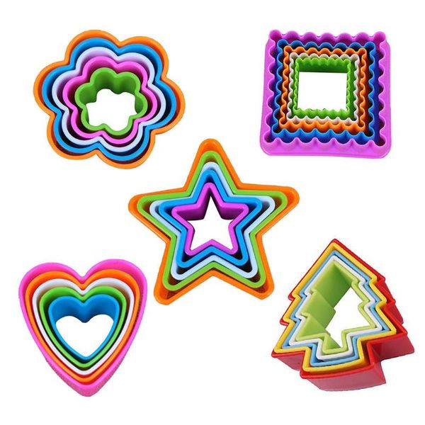 

baking moulds 6 set plastic diy cake cookie biscuit fondant cutter molds kitchen tools