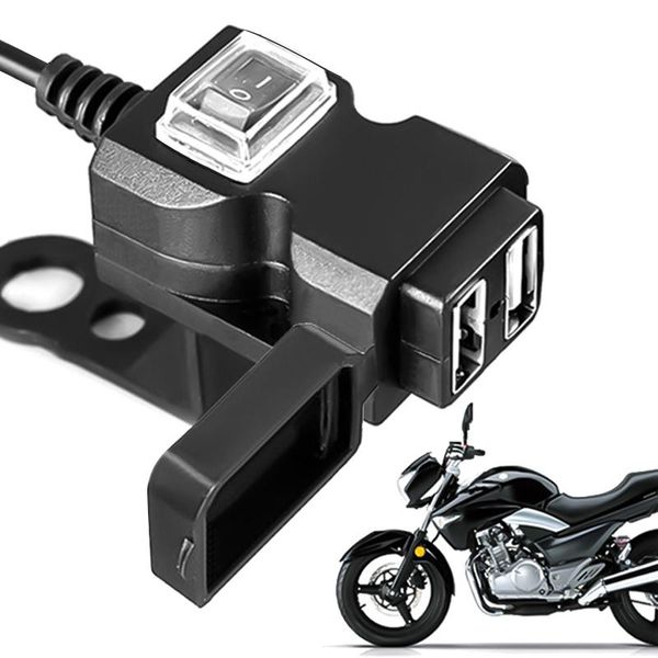 

cell phone mounts & holders motorcycle socket splitter waterproof9-90v motorbike universal cigarette lighter dual usb charger power adapter