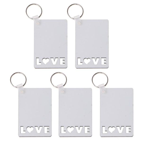 

keychains mdf blank keychain with key ring double-side printed heat transfer for christmas valentine graduation present, Silver