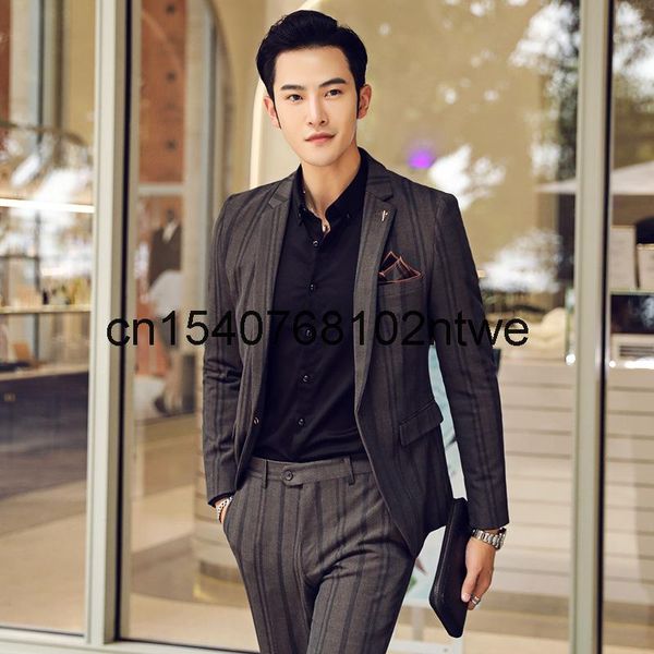 

men's striped suit two piece suits & blazers, White;black