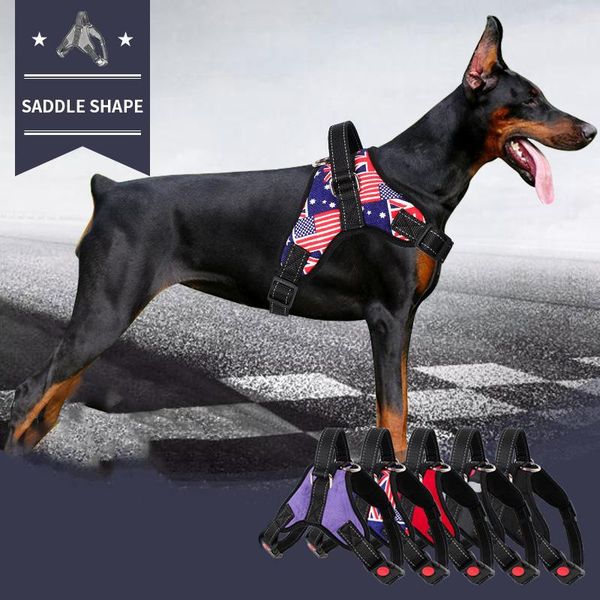 

dog collars & leashes @he nylon heavy duty pet harness adjustable collar vest walking lead leash for puppy polyester mesh supplies