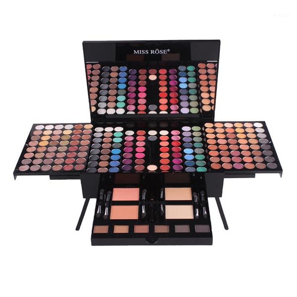 

miss rose 180 colors cosmetic powder eyeshadow palette matte nude shimmer eye shadow set with makeup brush mirror and 6 eyebrow1
