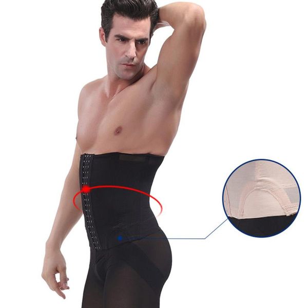 

men's body shapers man fitness sweat shapewear waist trainer tummy shaper cincher corset adjustable slimming belt men modeling, Black;brown