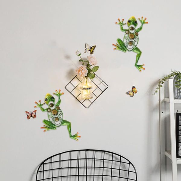 

garden decorations metal frog statue iron landscape wall figurine for gift outdoor yard accessory decoration