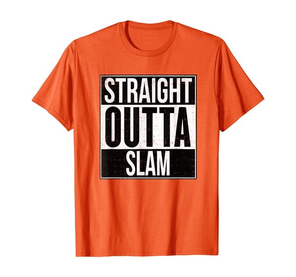 

straight outta slam t-shirt, White;black