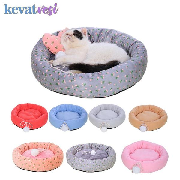 

kennels & pens pet dog cat bed soft plush mat round non-slip breathable cushion washable puppy sleeping pad portable supplies