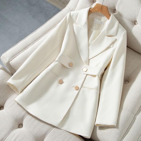 

women's suits & blazers elegant graceful black white blazer women autumn office lady slim waist veste femme chaqueta mujer, White;black