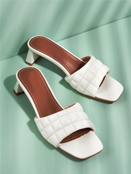 

2021 new summer women mules design slippers sandals square sole slides low heel 5cm women shoes summer woman size 42 43, Black