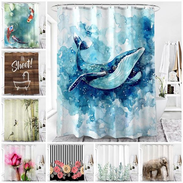 

shower curtains ocean 3d wall digital art curtain water proof window 2 panels