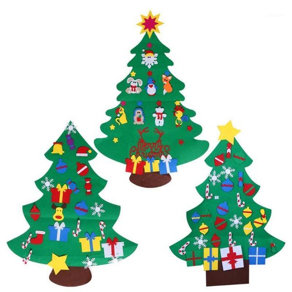 

three-dimensional christmas tree door wall hanging gifts stereo felt navidad ornaments year xmas home decor