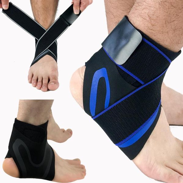 

ankle support 1pc compression protector anti sprain basketball football running brace supports straps bandage wrap foot gym safety, Blue;black