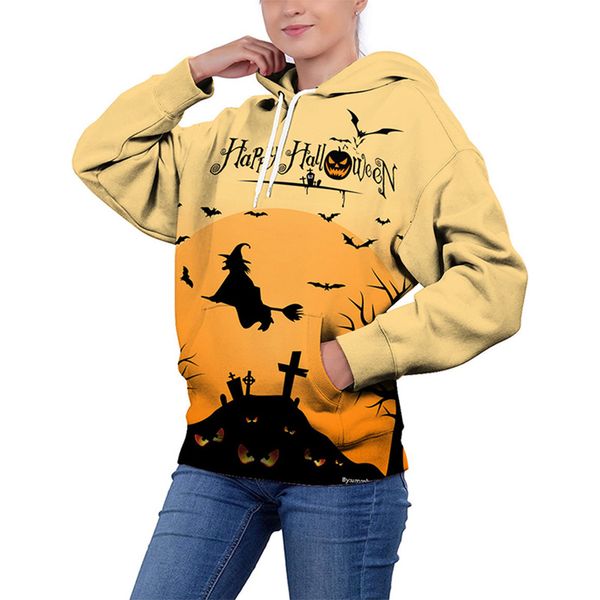 

halloween on titan geometric hooded long sleeve streetwear harajuku hoodie women s sports hoodie g1, Black