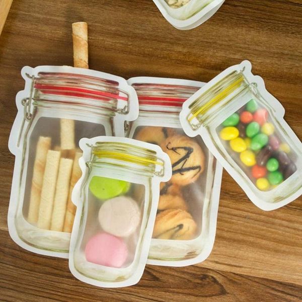 

storage bags lber 40 mason jar reusable bag leak-proof snack protection (s size / yellow, l red)