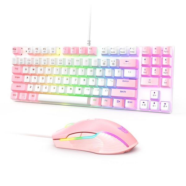 

keyboard mouse combos blue axis 89 key mechanical usb wired rgb backlit gaming and set for pc