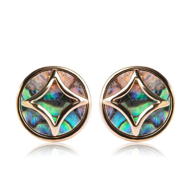 

stud oi simple round button shape shell earrings ouro color lady ear accessories bijoux orecchini aretes boucle d'oreille, Golden;silver