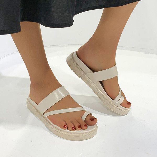 

slippers woman flip flops women platform female flats casual solid slides ladies summer shoes women's footwear plus size 42, Black